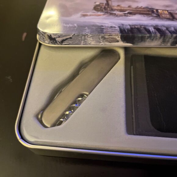 Ted Blaylock:  Train Metal/Tin  Wallet Pocket Knife Men Gift Set - Picture 3 of 4